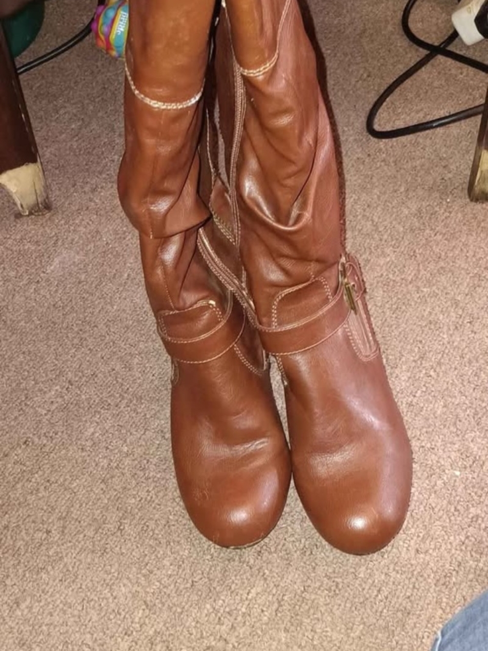 Women's Guess Mid-Calf Brown Leather Boots